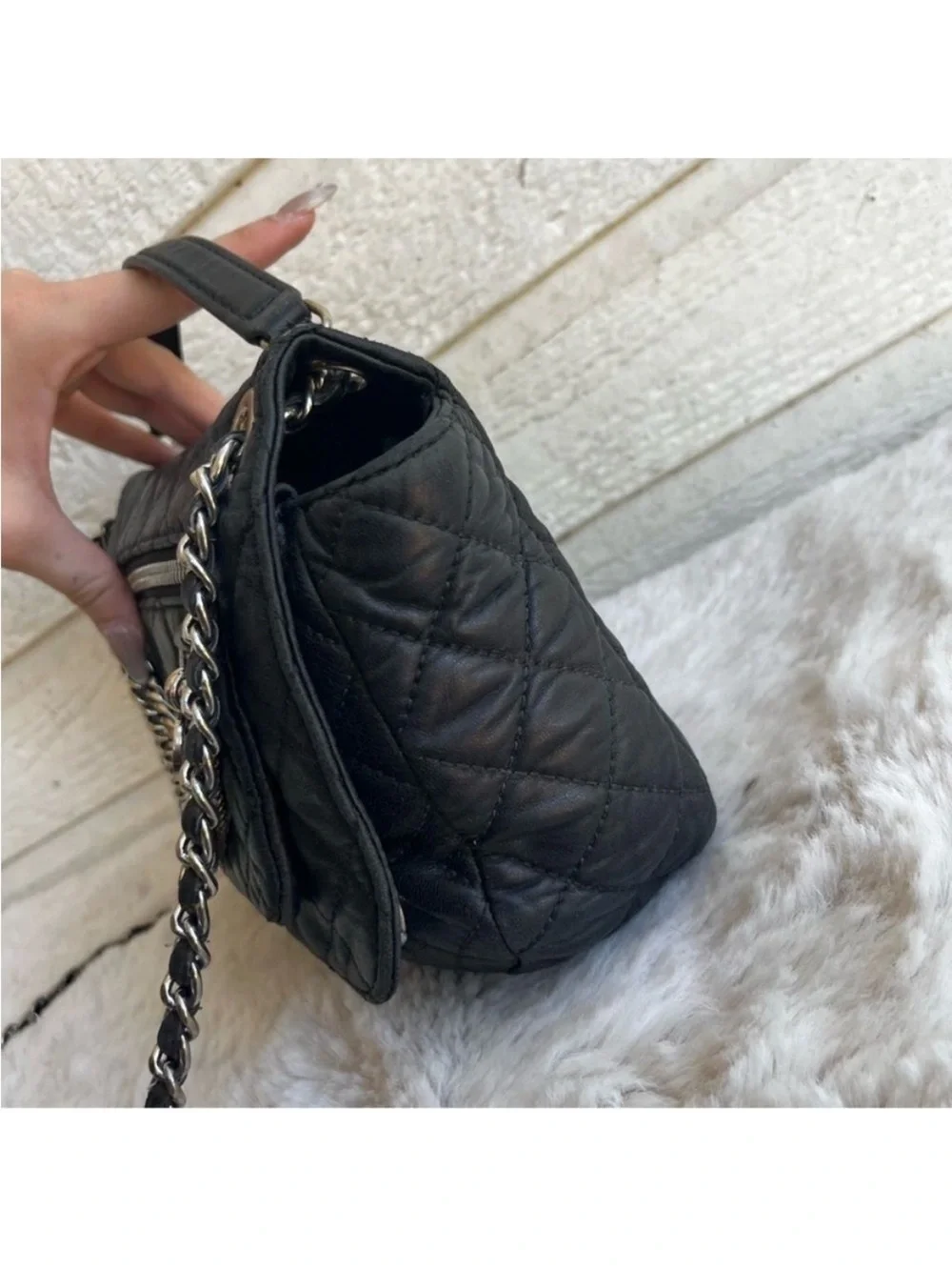 MICHAEL KORS Black Flap Cheyenne Jet Set Astor Crossbody Chain Shoulder Bag